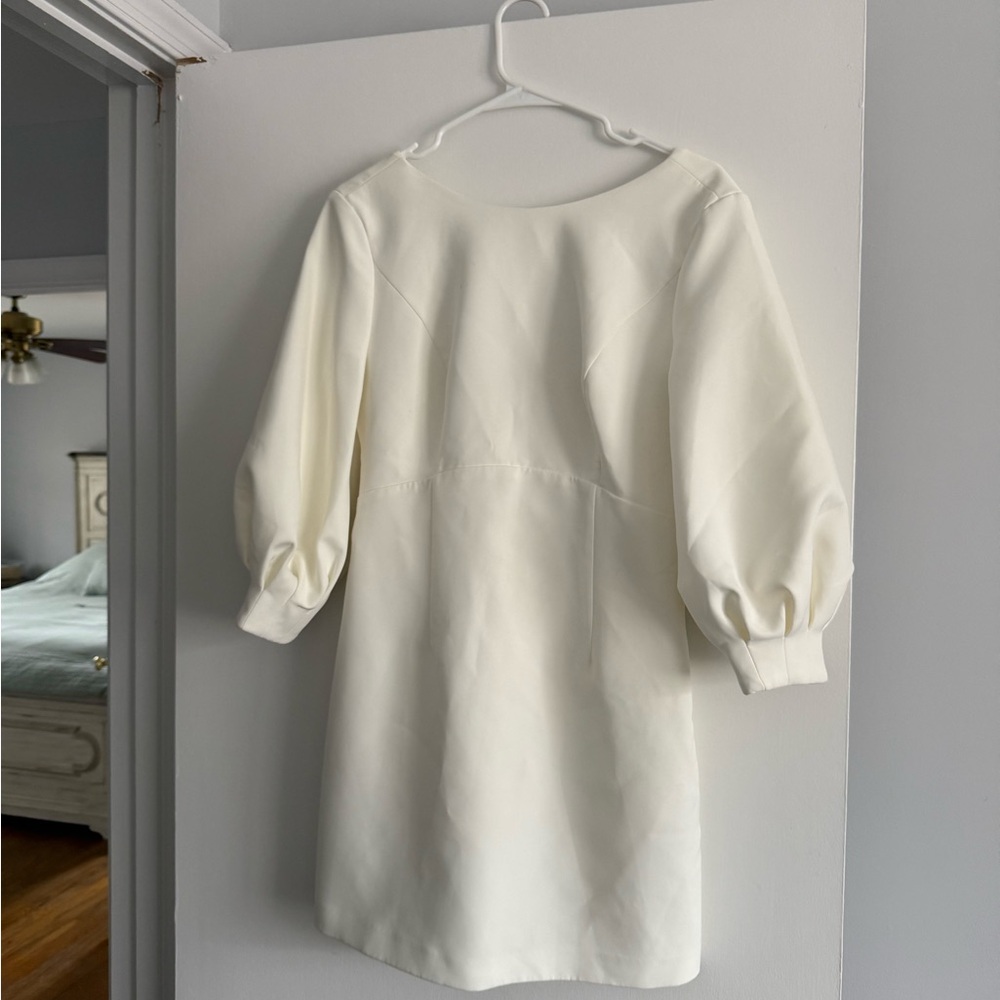 bow back mini dress in ivory - Picture 6 of 6